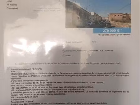 vente immeuble pézenas