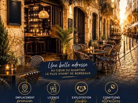 bar  brasserie  fonds de commerce 54 m² bordeaux