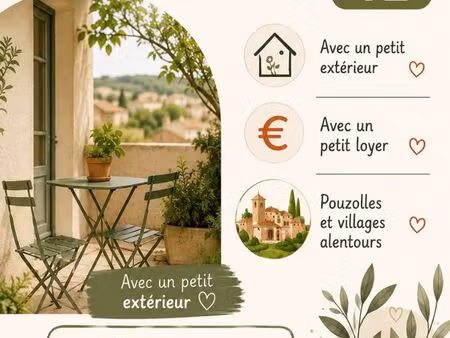 recherche logement type t2 pouzolles et alentours