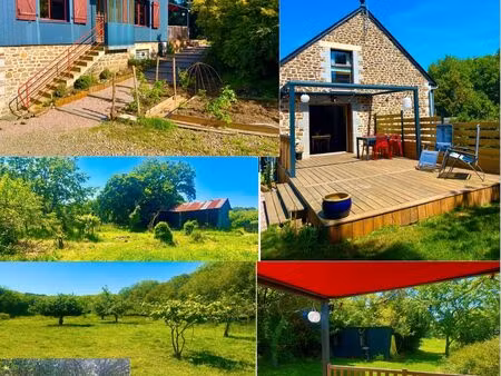 maison en pierre rénovée – 2 hectares de terrain avec prairie  verger et bois
