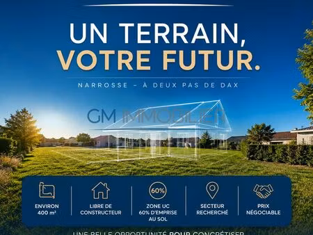 terrain 400 m² narrosse