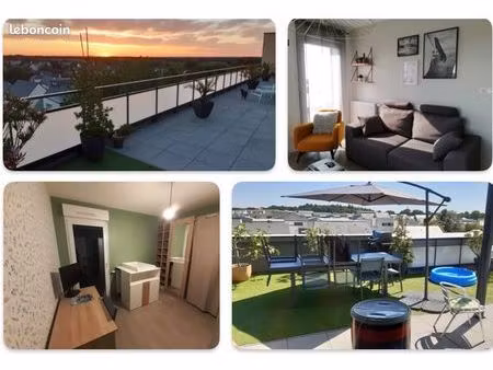 rare à bourgbarré – t3 de 61 m² avec terrasse de 90 m²  ascenseur et garage fermé