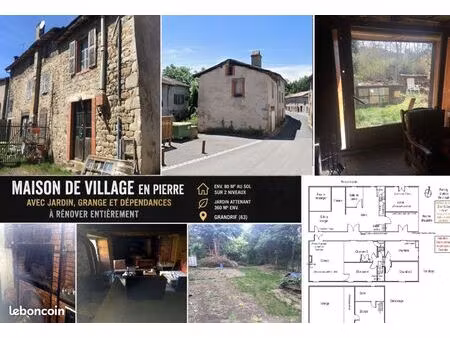 maison en pierre à rénover – grange  jardin 360 m² et four de boulanger