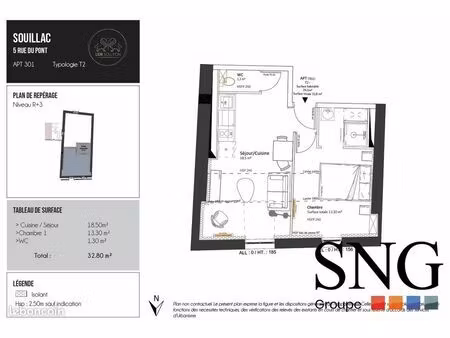 appartement 2 pièces 33 m²