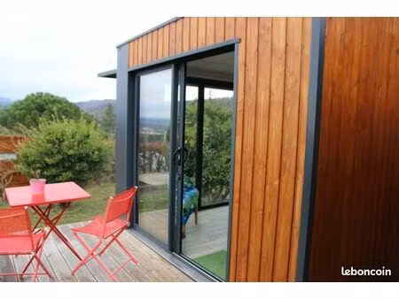 studio de jardin revêtement bois de 18 m² sans permis