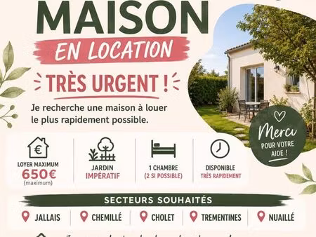 urgent location maison