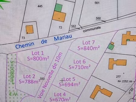 vendsctrerrain constructible plat de 7675 m2 sur lacq
