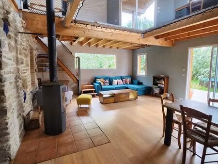 maison ossature bois + jardin/piscine