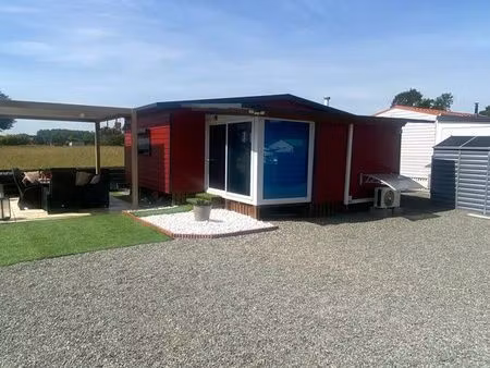mobil-home résidentiel - habitation à l’année - vue exceptionnelle - travaux à terminer
