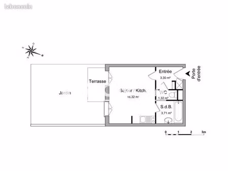 studio 1 pièce 24 m²