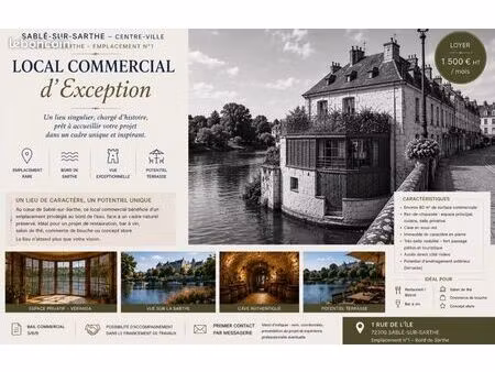 ◊ à louer – local commercial d’exception – emplacement n°1 à sablé-sur-sarthe