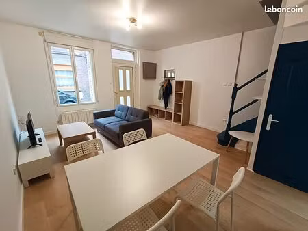 maison meublée t2 + bureau 50 m² – centre béthune – rue calme – 680 /mois
