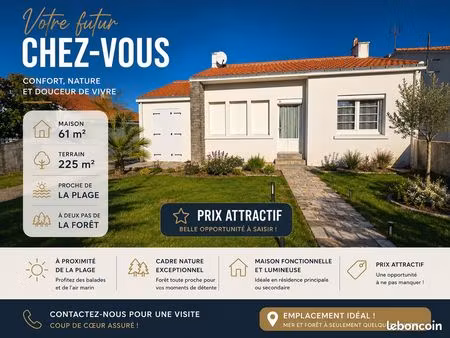maison de 61 m² sur 225m2