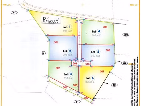terrains dans lotissement: 81620 : 742 m2 (110 / m2)