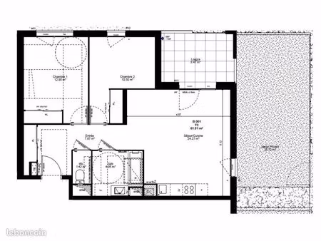 appartement 3 pièces 61 m²