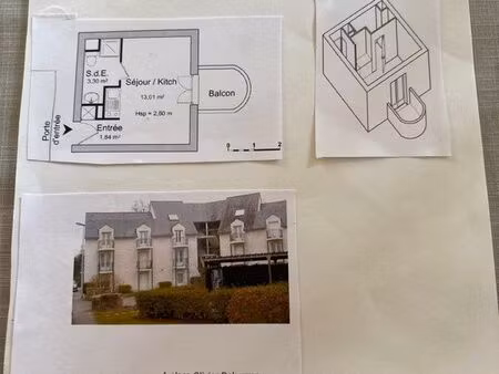 studio pour étudiant exclusivement dans résidence   emplacement parking  terrasse  proche 
