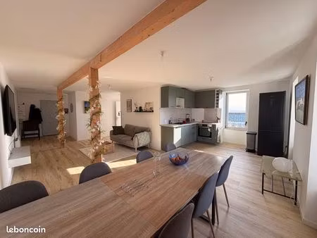 t3 meublé 73 m² lumineux - cave 20 m² - alboussière