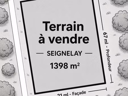 terrain 1398 m² seignelay