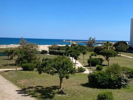 t2 46m² vue mer – front de mer – parking – balcon – accès plage – le barcarès