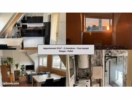 à louer – appartement 2 chambres | quartier du pollet  dieppe