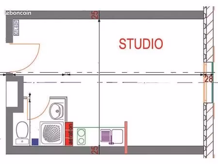 studio 21m2 + parking - vaujours – 595 cc