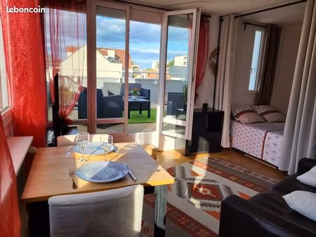 gd studio 33m2 terrasse centre ville gare