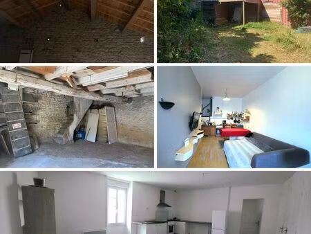 immeuble 2 t3 libres + grenier aménageable + garage + jardin