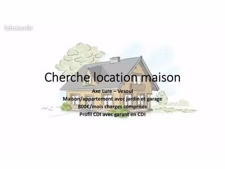 cherche maison ou appart avec jardin