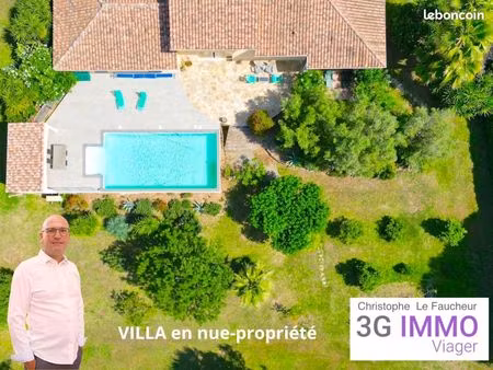 villa f5 plain-pieds 190m² | terrasse et piscine | nue-propriété