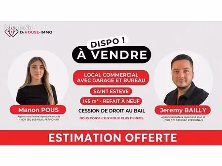 local commercial 145 m² saint esteve