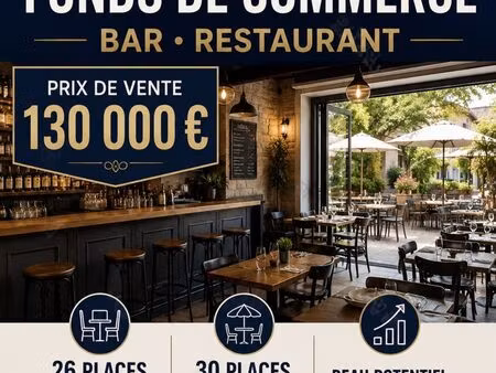 bar  brasserie  fonds de commerce 100 m² abbeville
