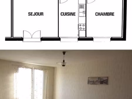 grand t2 bis 55m² la madeleine