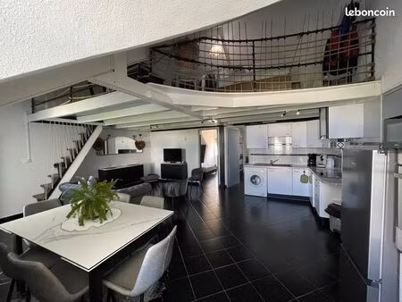 t2bis duplex meuble 70 m² pieds dans l'eau st gilles