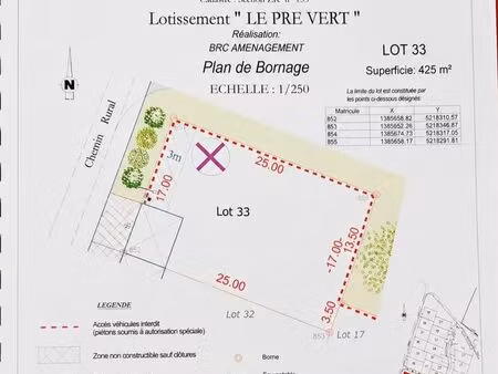 terrain constructible à vendre