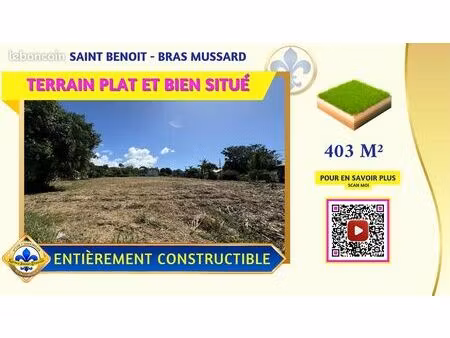 terrain 403 m² saint-benoît