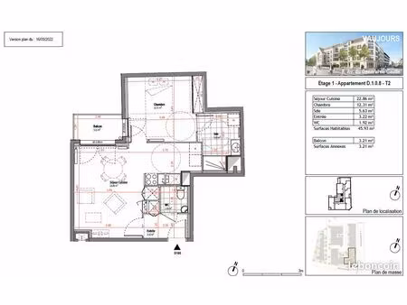 appartement 2 pièces 46 m²
