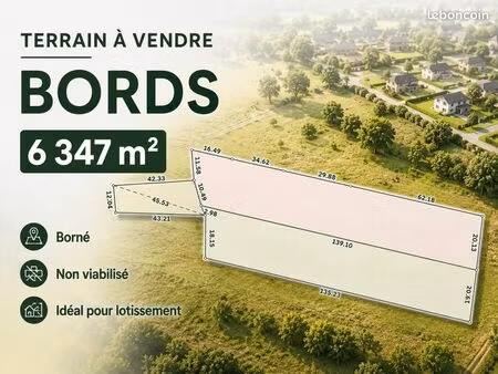 terrain 6 347 m² bords
