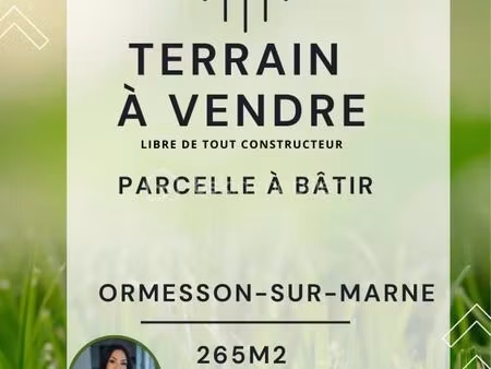 terrain 265 m² ormesson sur marne