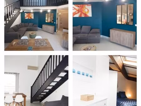 bord de mer  appartement tout équipé de 50 m2 avec mezzanine  terrasse  climatisation et b