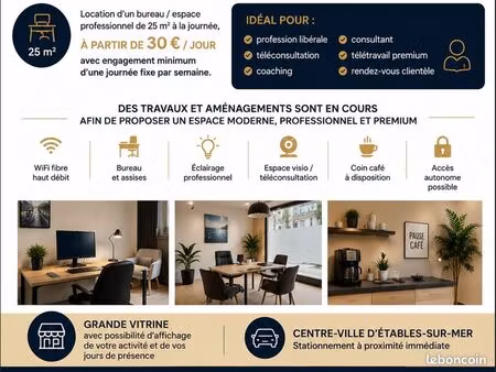 bureau professionnel premium - etables sur mer - 30 /jour