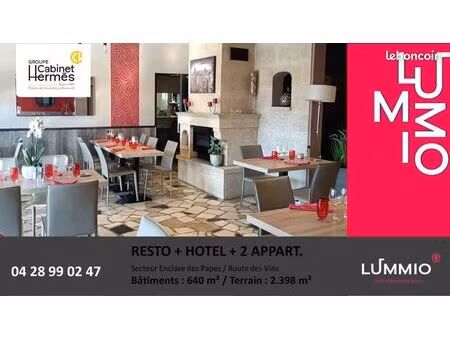 fonds de commerce restaurant  hôtel 638 m²