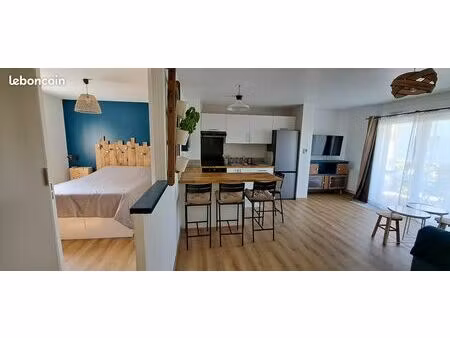 location annuelle t2 meublé lamballe. au calme  à la poterie  avec terrasse de 9m2 ensolei
