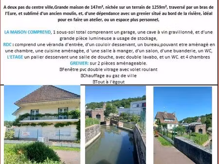 maison au bord de l eure avec moulin