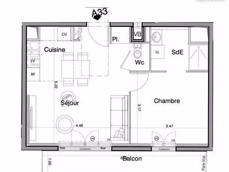 t2 neuf de 40 m² avec balcon et parking – franconville (quartier jean monnet)