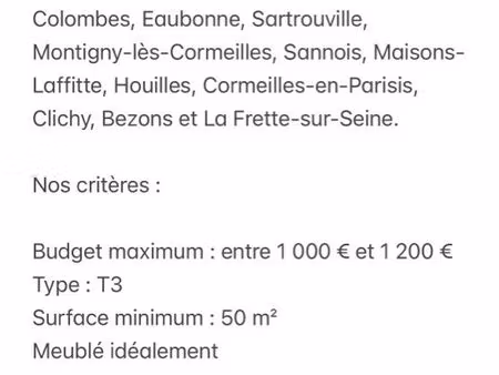recherche appartement t3