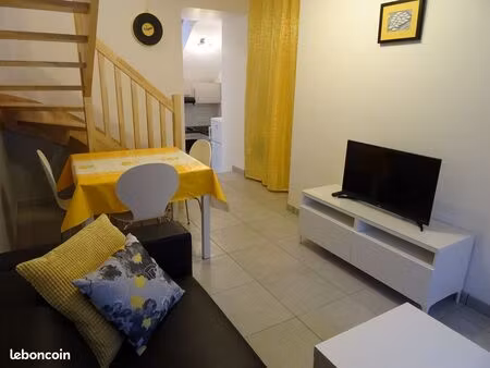 t2 duplex meublé au centre ville + jardin