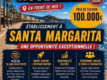 opportunité exceptionnelle de fonds de commerce en espagne