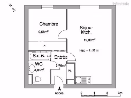 appartement 2 pièces 36 m²