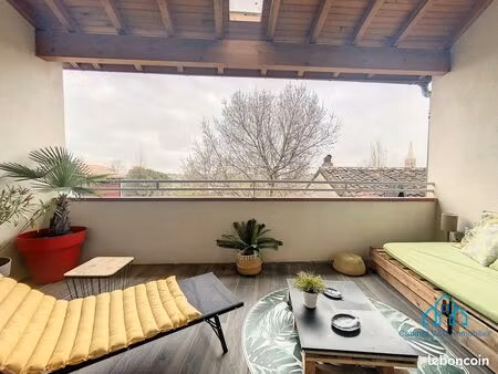 apt t3 duplex d'architecte avec terrasse et loggia fermée avec parking - muret centre