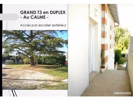  grand f3 en duplex de 80 m² - ensoleillé - refait a neuf – au calme